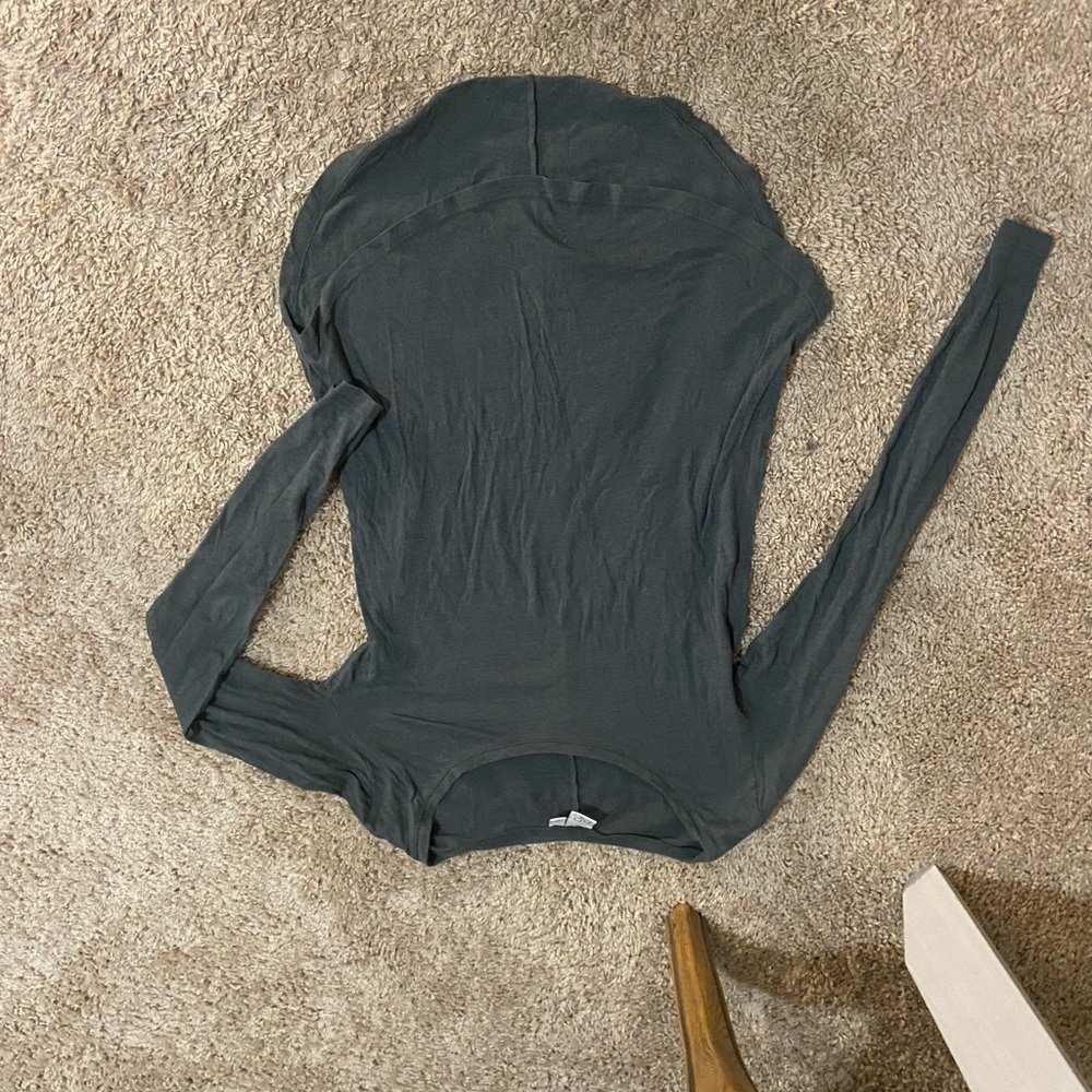 Nordstrom, high low, dark green long-sleeve